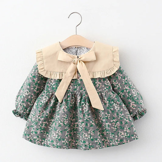 Robe fille bébé col volanté carré