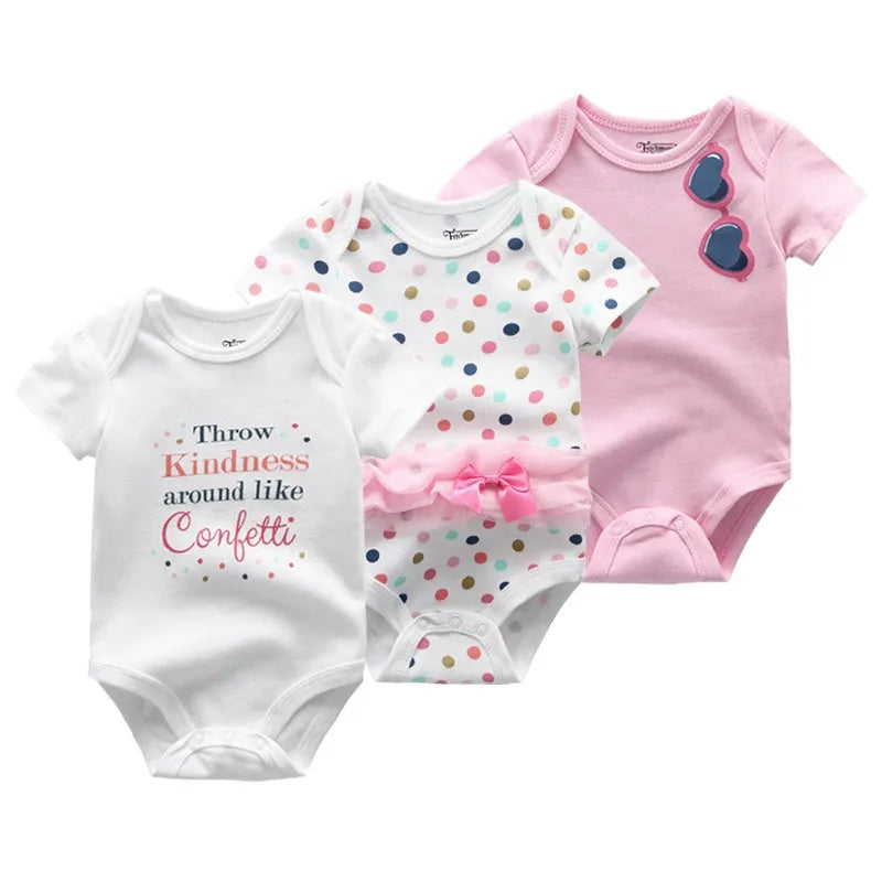 Barbotteuse bébé fille demi manche – Confort et charme en rose