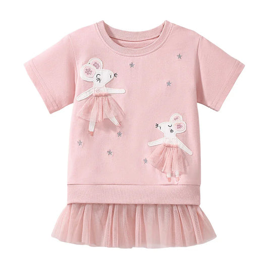 T-shirt rose fille avec tutu